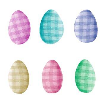 Easter egg shape decorations isolated on white background.