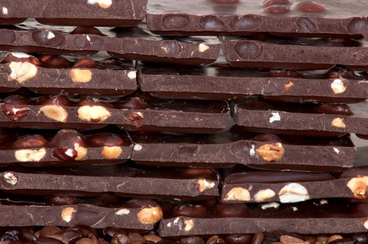 A background of chocolate bars