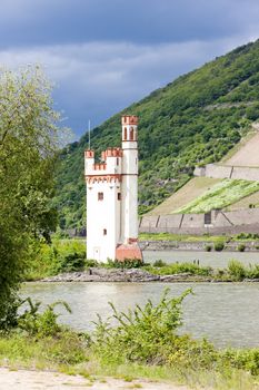 Binger Maeuseturm, Mouse Tower on Mouse Island, Rhineland-Palatinate, Germany