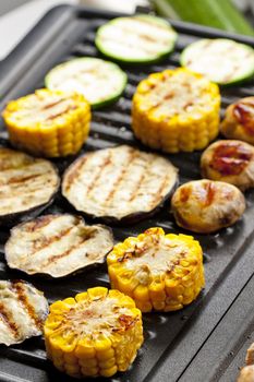 vegetables on electric grill