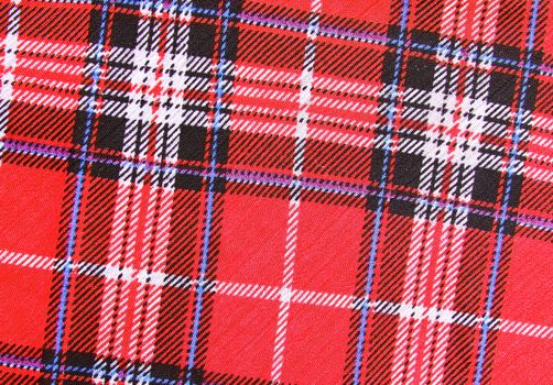 Red tartan fabric texture 