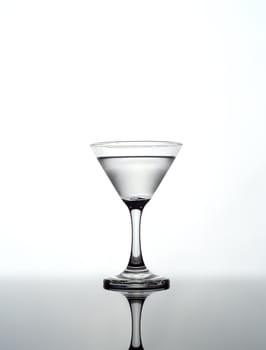 Martini glass on white background