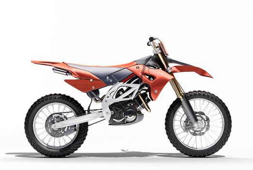 Sport bike enduro or trial close up on a light background with shadow