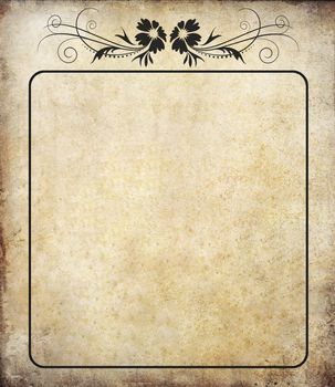 old grunge paper background with label vintage 