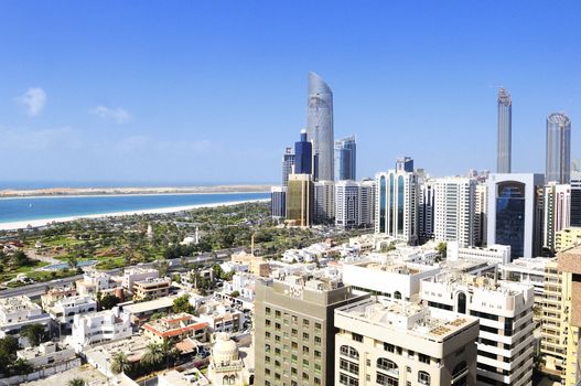 View of Abu Dhabi city, United Arab Emirates by day