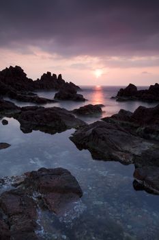 Sunrise in the clear waters of southern France