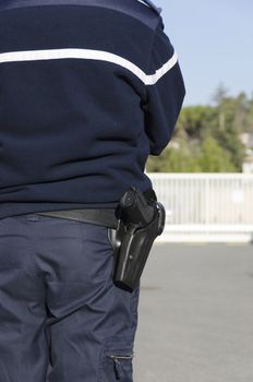 french policeman with his gun