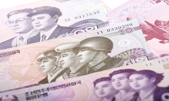 Banknote of North Korea, collage