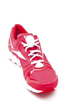 Red running sports shoes