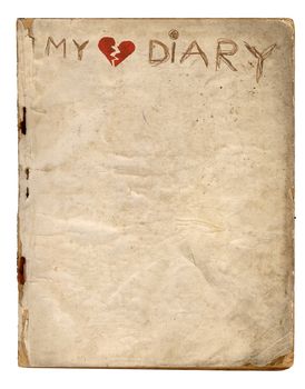 Empty Diary Page With The Broken Heart Symbol, Ready To Write To