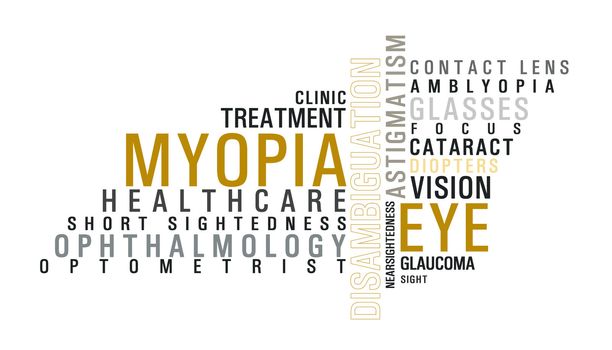 Eye disease word cloud. Illustration for articles