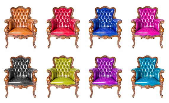 set of luxury armchair isolated