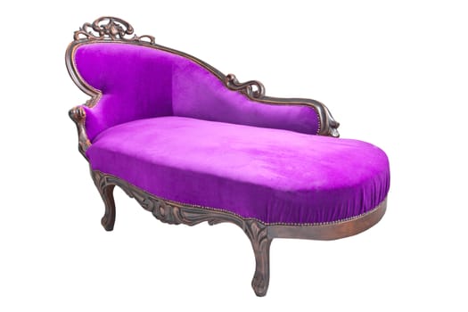 luxury purple sofa isolated on white background