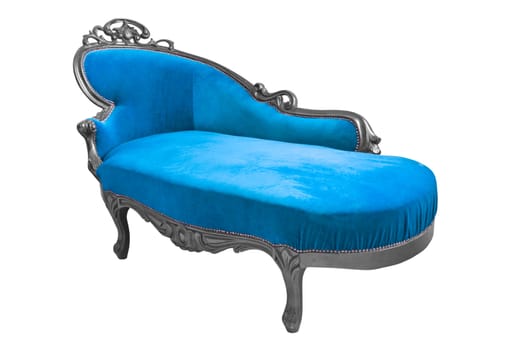 luxury blue sofa isolated on white background