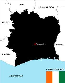 cote d'ivoire black map