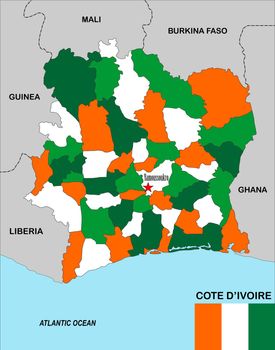 cote d'ivoire political map