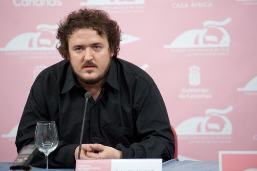 LAS PALMAS, SPAIN–MARCH 16: Sebastian Lingiardi, from Argentina, director of movie Sip'ohi-el lugar del mandure (2011), during LPA International Film Festival on March 16, 2012 in Las Palmas, Spain
