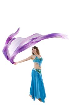 Belly dancer on white background