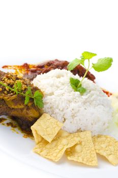 Famous malaysian food nasi lemak