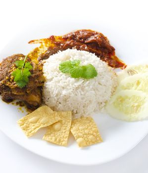 Famous malaysian food nasi lemak