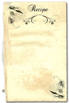 A page from an old book as a recipe on white background