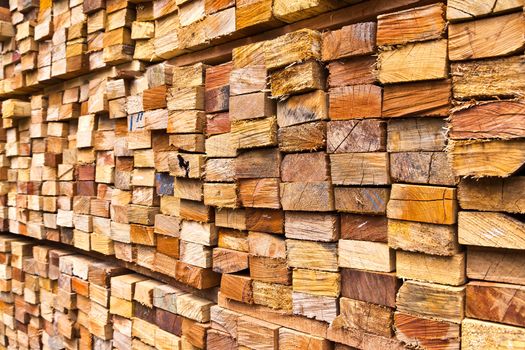 stack of wood logs for background