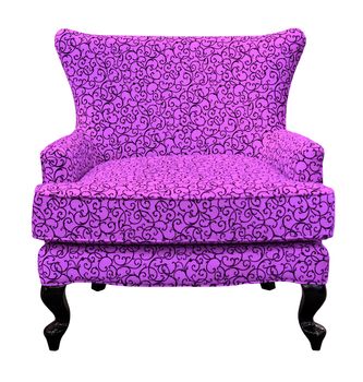 purple sofa isolated on white background