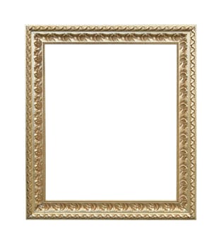 wood photo image frame isolated on white background
