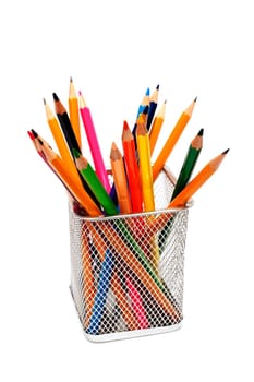 An image of a bunch of pencils in a small basket