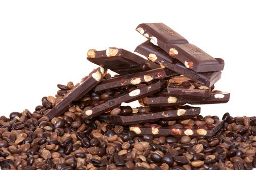 An image of chocolate on white background