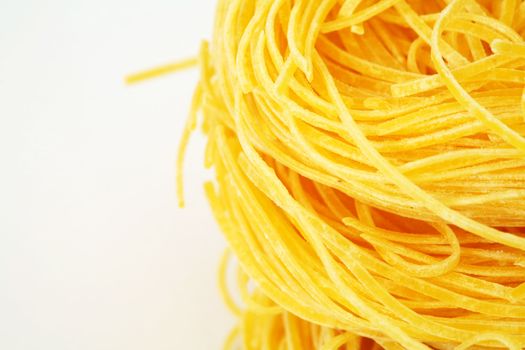 An image of part of pasta on white background