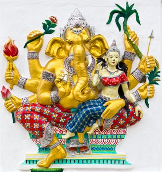 Indian or Hindu God Named Udhawa Ganapati at temple in thailand