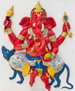 Indian or Hindu God Named Vijaya Ganapati at temple in thailand