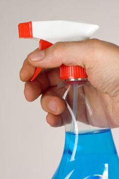 An image of plastic bottle with liquid for cleining