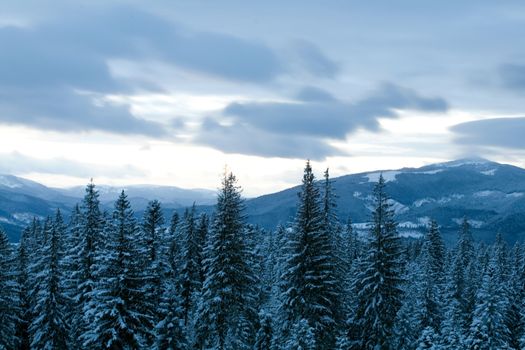 An image of winter in the mountains