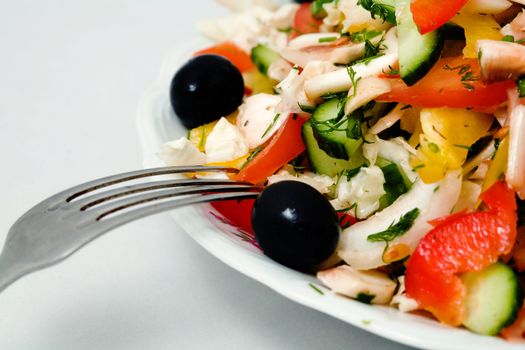 Stock photo: an image of fresh salad of vegetables on the plate