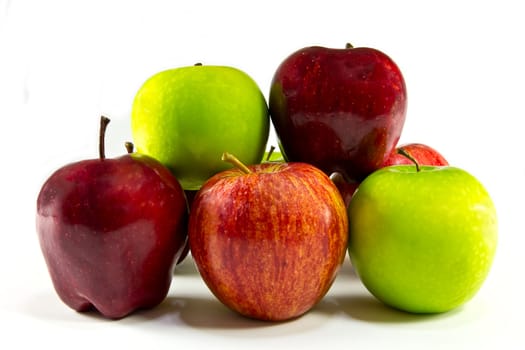 difference kind apple isolated on white background