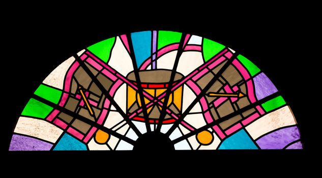 Abstract stained glass window