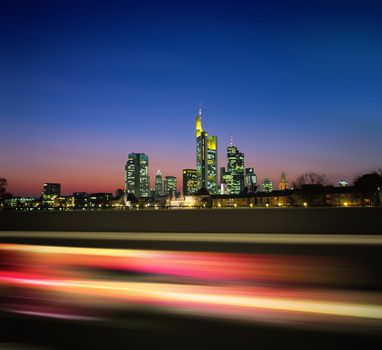 megapolis in the night and motion light