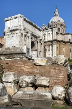 the ruins of Rome, the Forum Romano, Italia