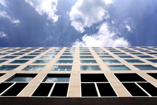 Business buildings architecture on blue sky background