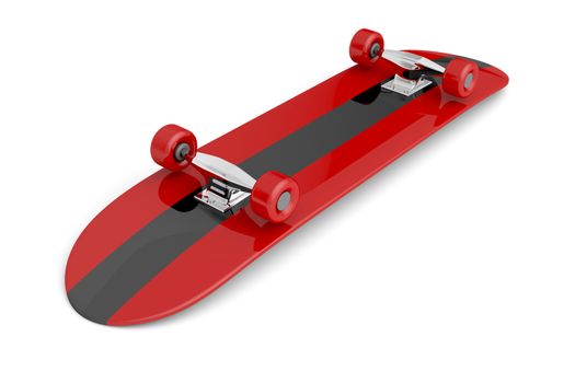 Bottom of skateboard on white background