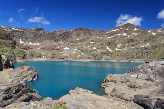 summer landscape in Careser lake, Trentino, Italy