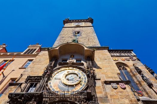 Famous Astronomical Clock (Orloj) in Prague, Czech Republic