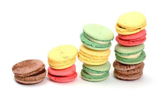 Colorful Macaroon on white background