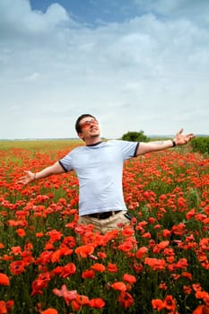 An image of a young man in the field