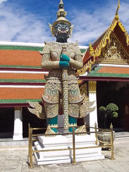 Statue of Guardian in grand palace in Bangkok, Thailand 