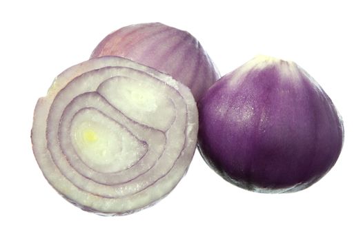 some red onions on a white background
