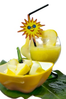 babaco salad fruit on a white background