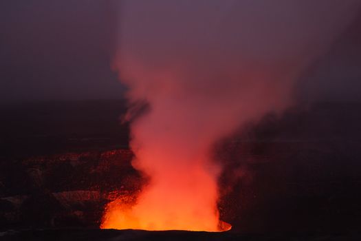 Steaming hole of the kilauea volcano